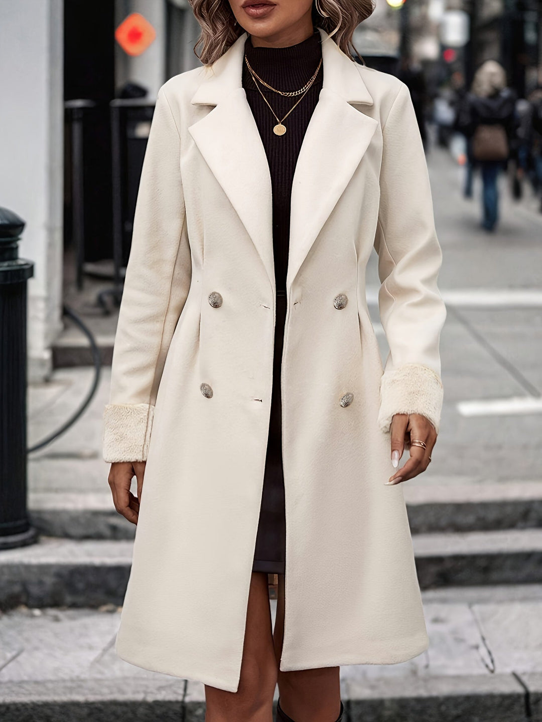 Abrigo largo de invierno para mujer estilo casual y elegante