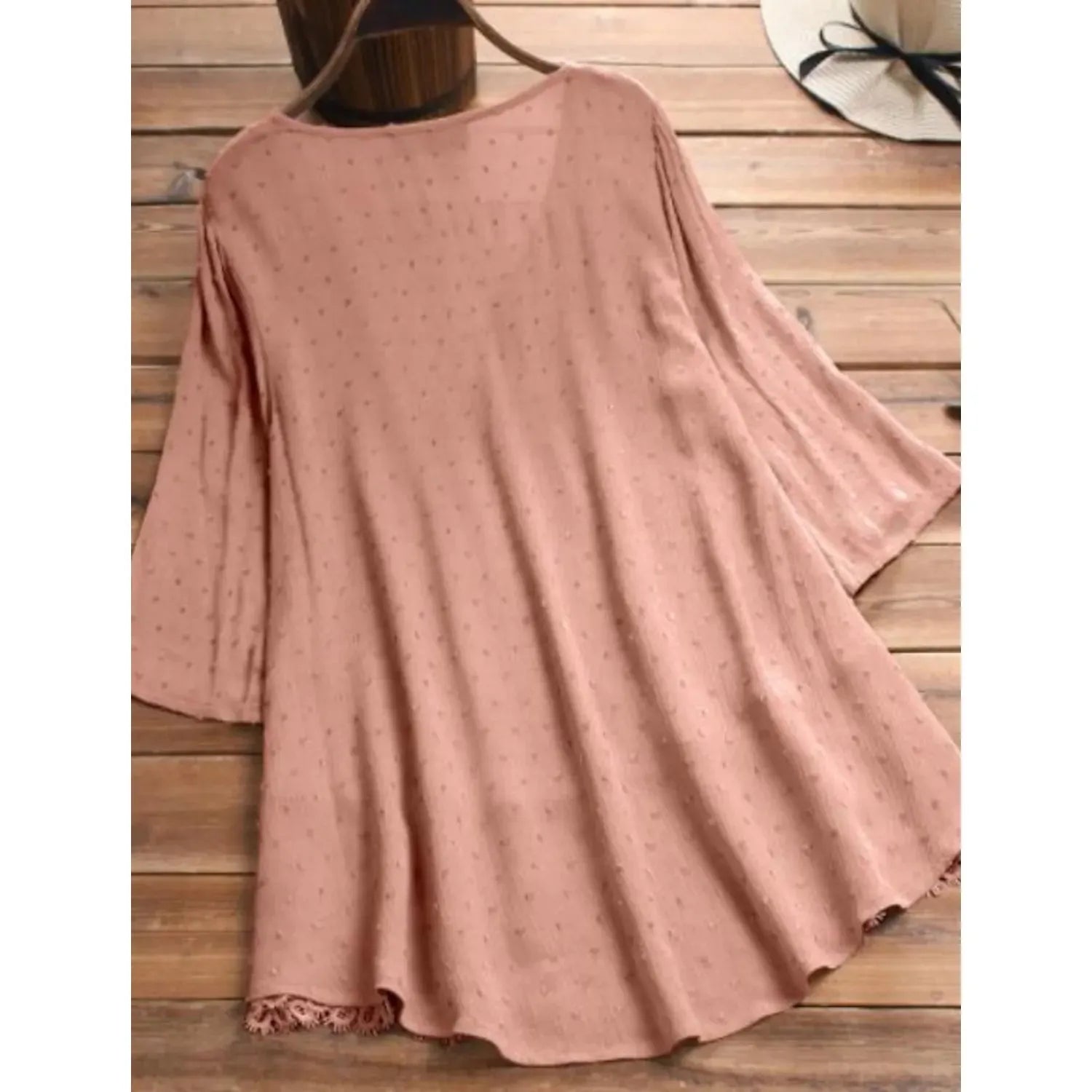 Alba - Top de encaje con cuello de pico para mujer