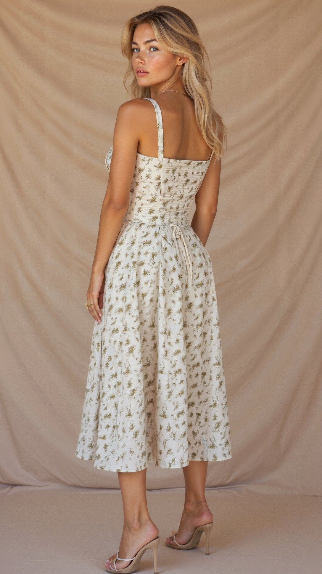 Vestido midi de verano con tirantes y abertura para un look sofisticado