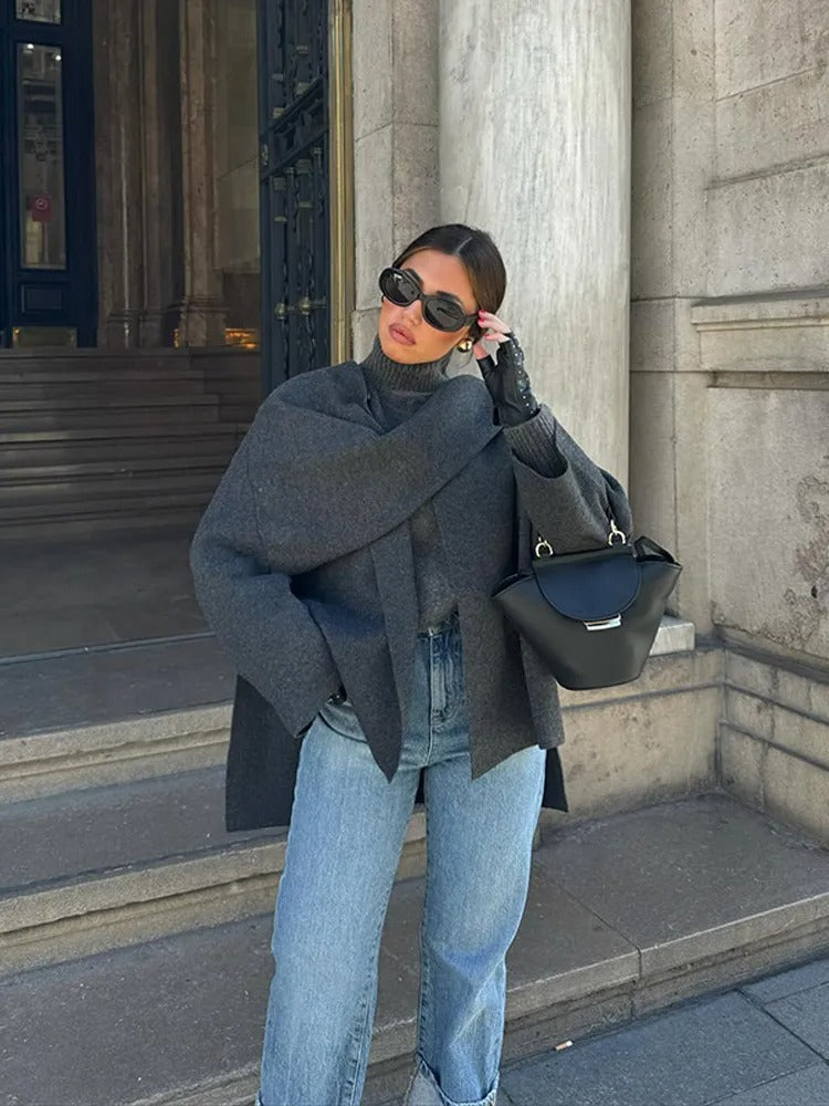 Abrigo Tipo Capa para Mujer – Moda Informal y Elegante