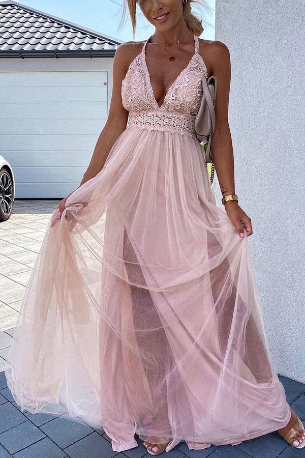 Vestido Largo Elegante con Pliegues y Espalda Descubierta con Escote Profundo