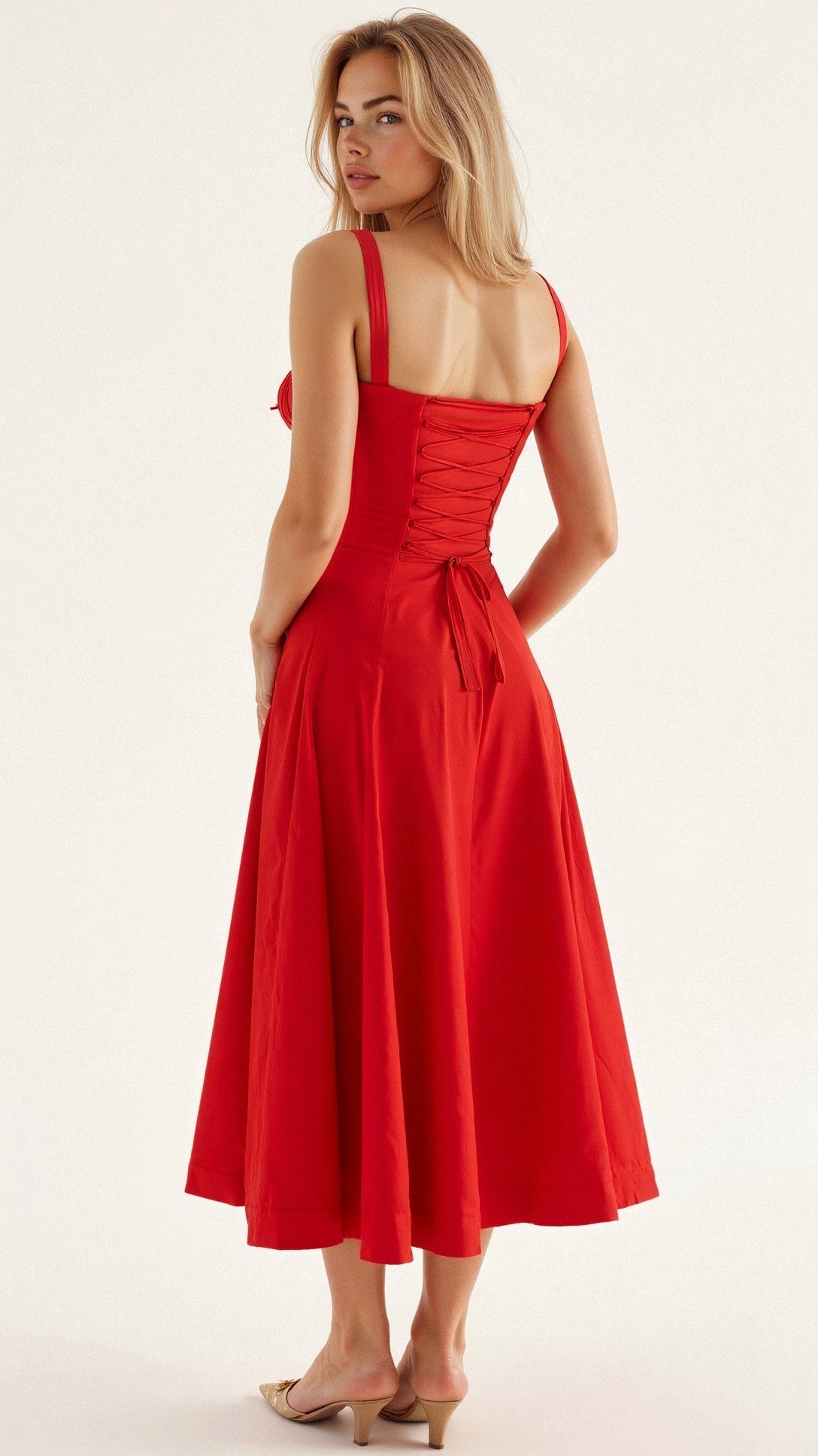 Vestido midi de verano con tirantes y abertura para un look sofisticado