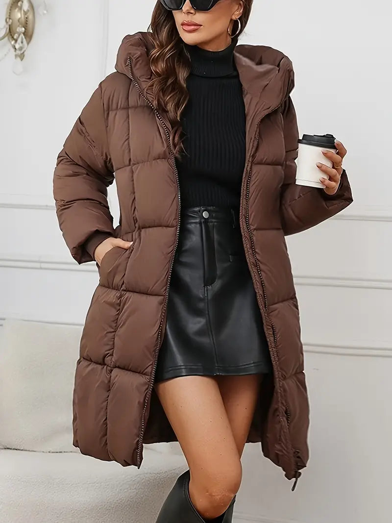 Abrigo Largo de Invierno para Mujer con Capucha - Estilo y Protección