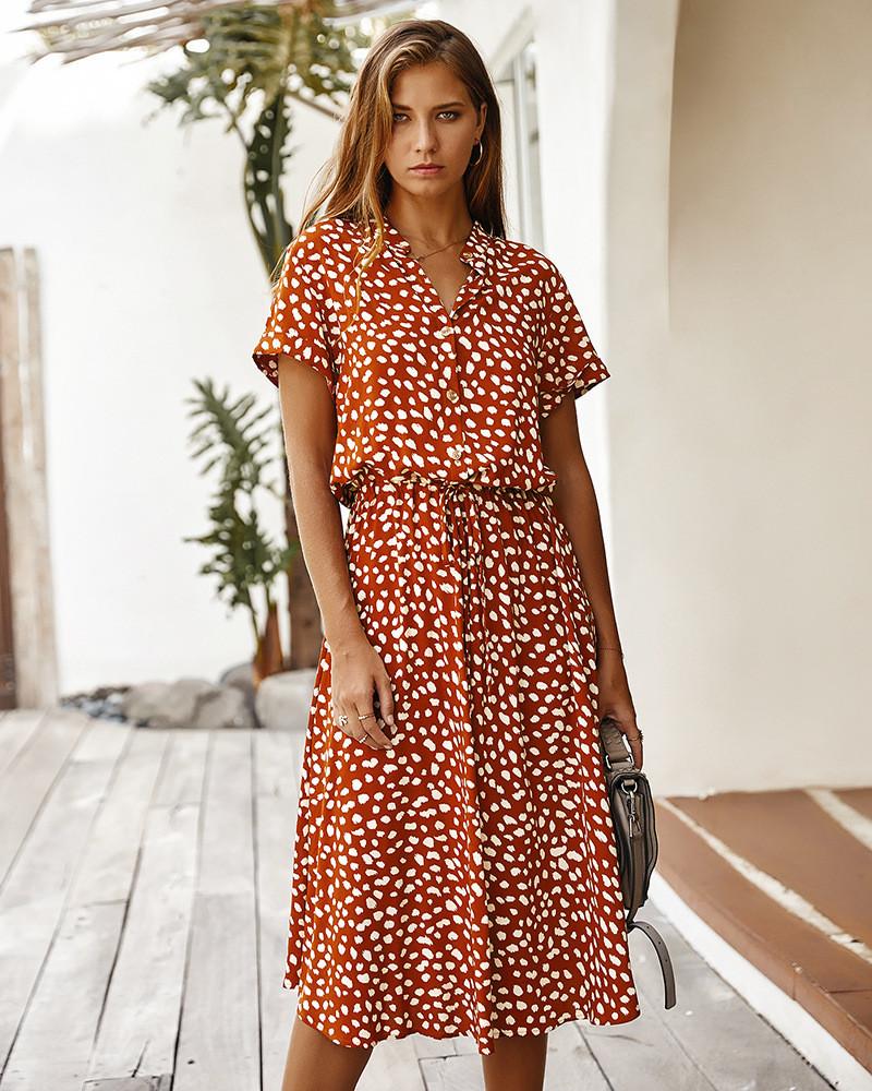 Vestido de Verano Casual con Estampado de Lunares