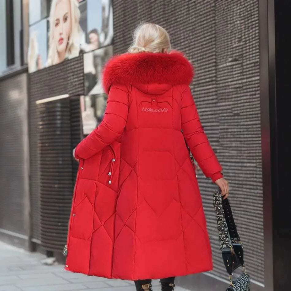 Abrigo Largo de Invierno para Mujer con Diseño Exquisito de Capucha