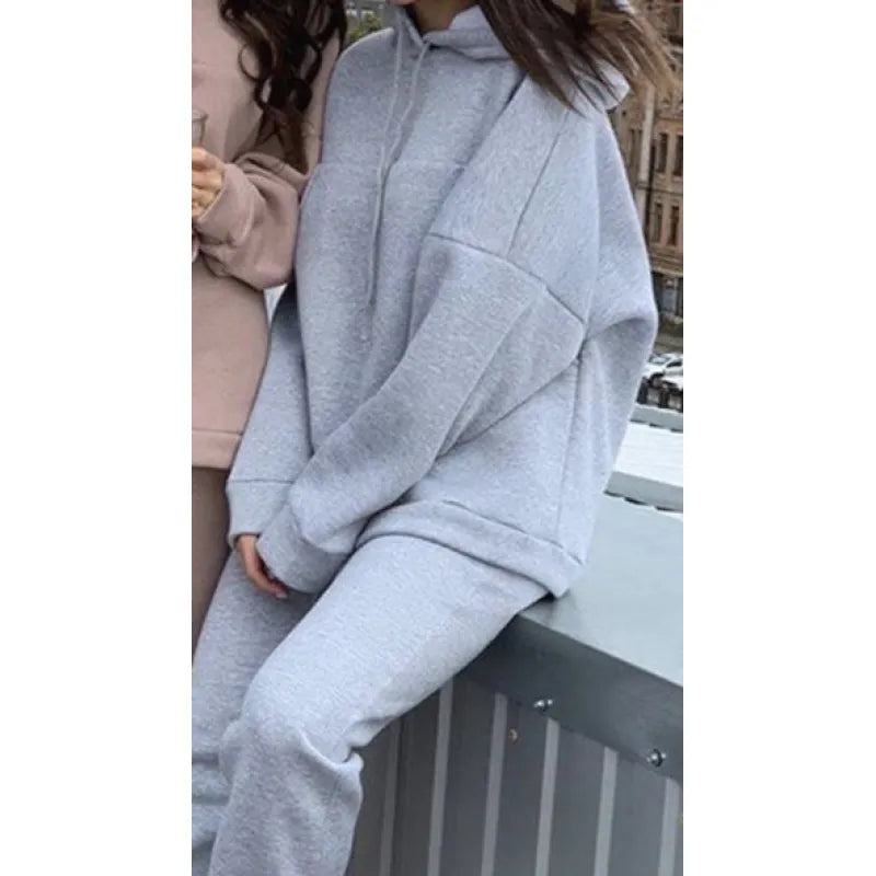 Moderno conjunto de dos piezas liso de manga larga