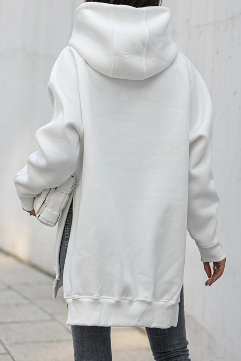 Sudadera Informal con Capucha, Bolsillos y Abertura Lateral para Mujer