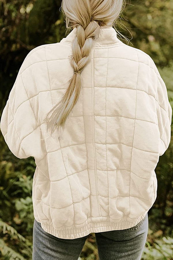 Chaqueta Informal con Bolsillos y Cremallera, Cuello Mao, Ideal para el Día a Día