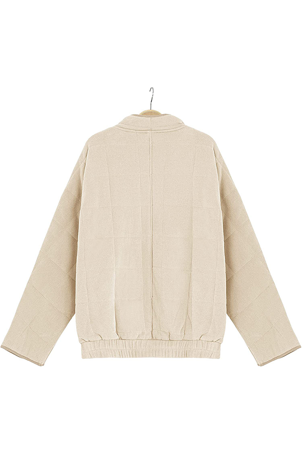 Chaqueta Informal con Bolsillos y Cremallera, Cuello Mao, Ideal para el Día a Día