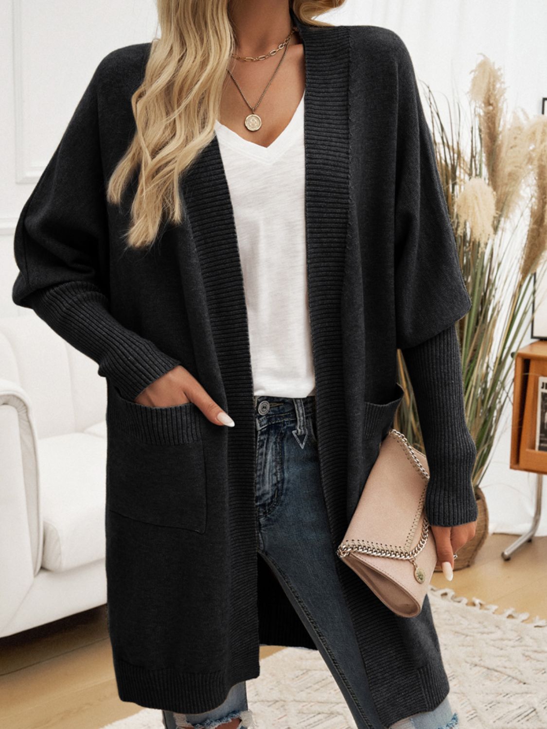 Cardigan Abierto de Manga Larga - Prenda Elegante y Cálida para Todas las Ocasiones