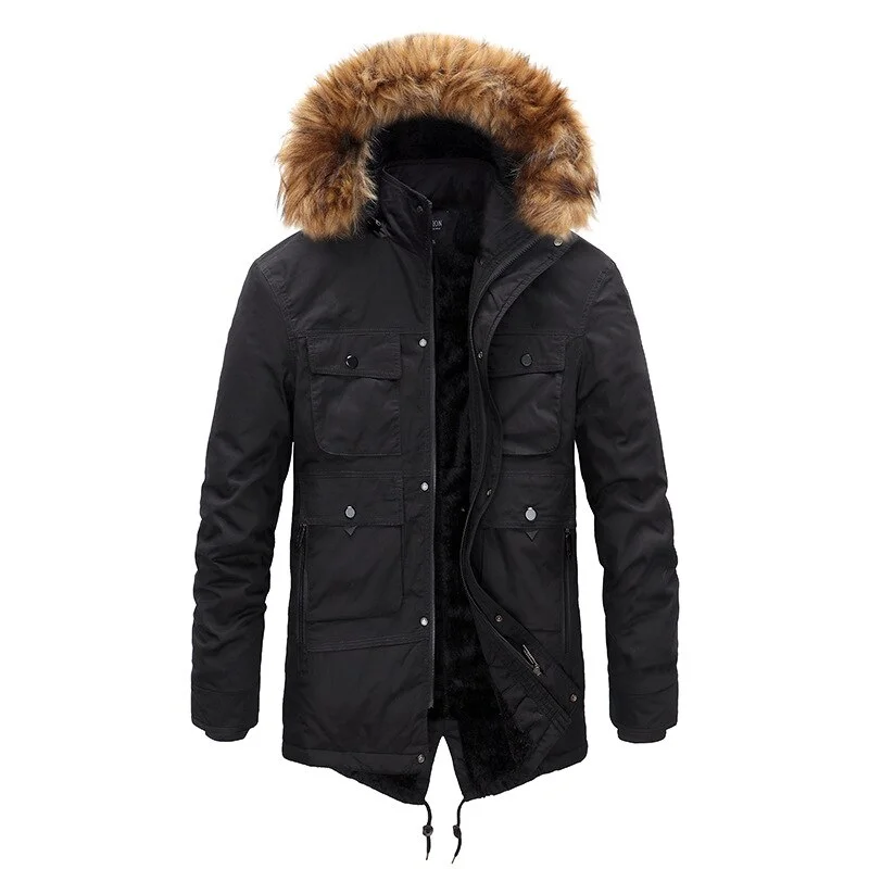 Chaqueta de Invierno para Hombre - Parka Gruesa con Capucha y Forro Desmontable | Abrigo Cálido | Chaqueta de Moda Oversize