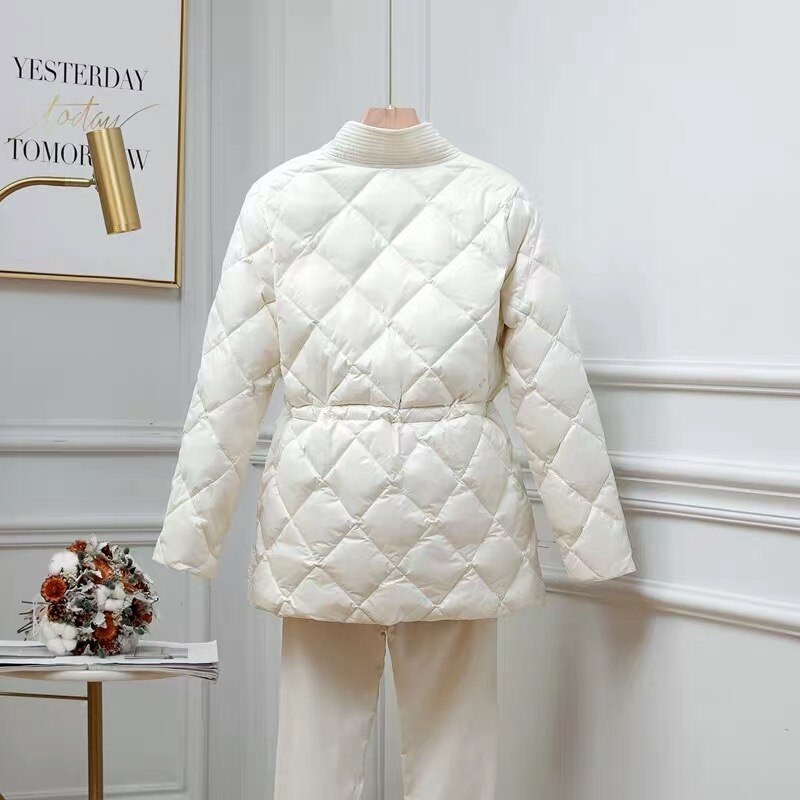 Abrigo Acolchado para Mujer – Chaqueta de Invierno Oversize con Cordón y Calidez para Otoño e Invierno