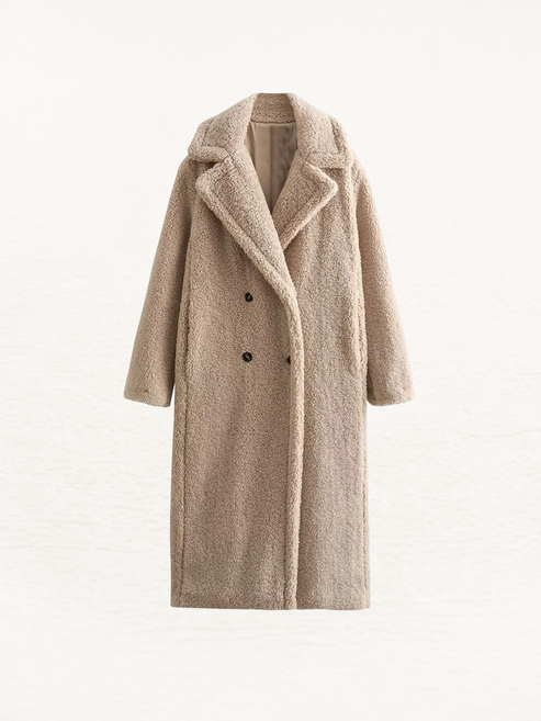 Chaqueta larga para mujer ideal para otoño con diseño acogedor