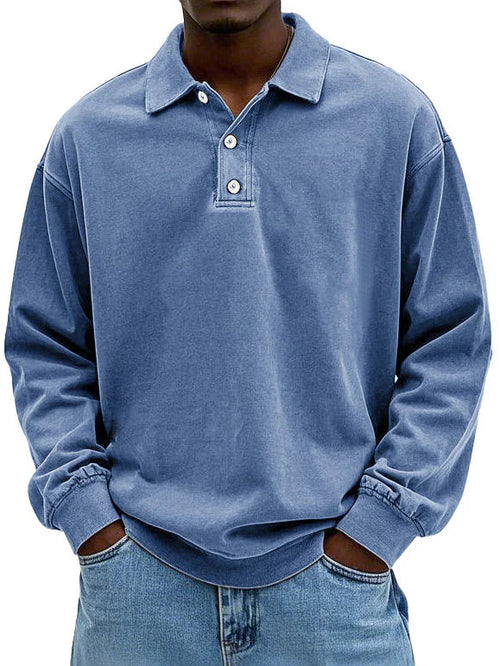 Camisa polo de manga larga para hombre con estilo moderno