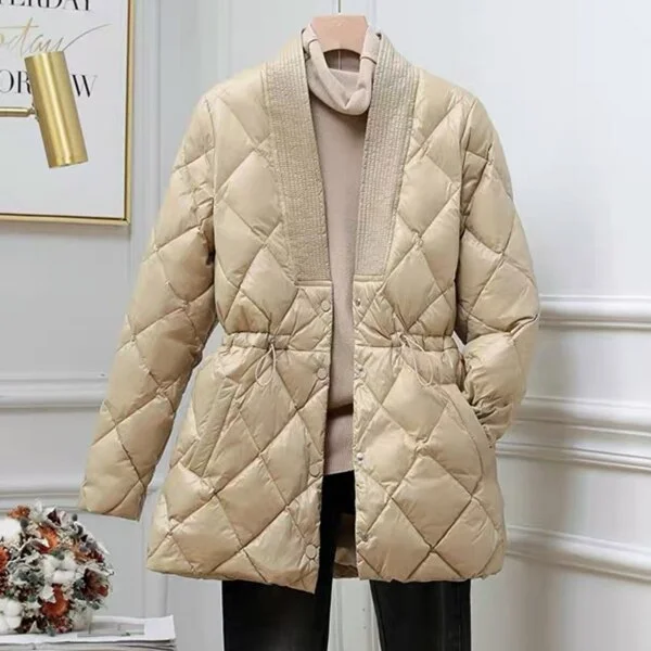 Abrigo Acolchado para Mujer – Chaqueta de Invierno Oversize con Cordón y Calidez para Otoño e Invierno
