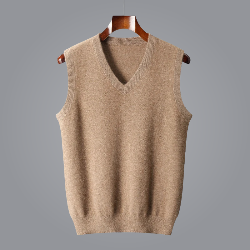 Chaleco sin mangas escote en V para mujer estilo moderno casual