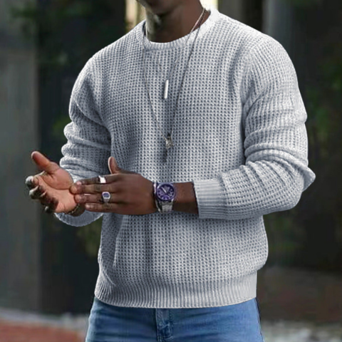 Suéter clásico de cuello redondo para hombre de estilo casual