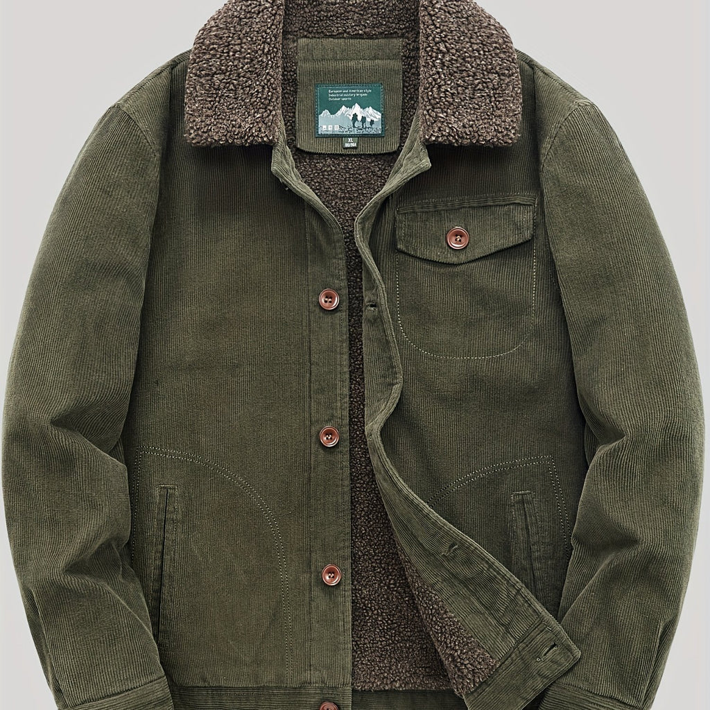 Chaqueta de Hombre con Cierre Completo, Ligera y Cálida para Actividades al Aire Libre en Invierno