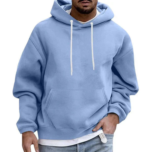 Sudadera casual para hombre con capucha y bolsillo frontal