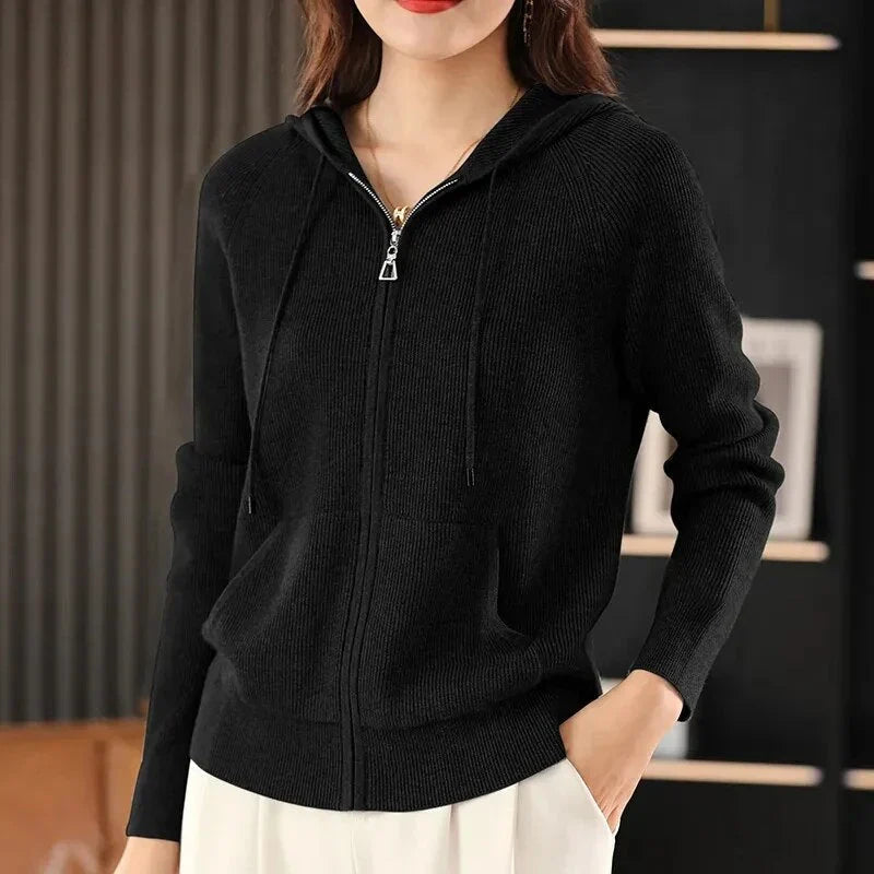 Sudadera con Capucha de Estilo Coreano con Cremallera de Alta Calidad para Confort y Estilo