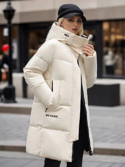 Chaqueta de invierno larga para mujer, ideal para climas fríos