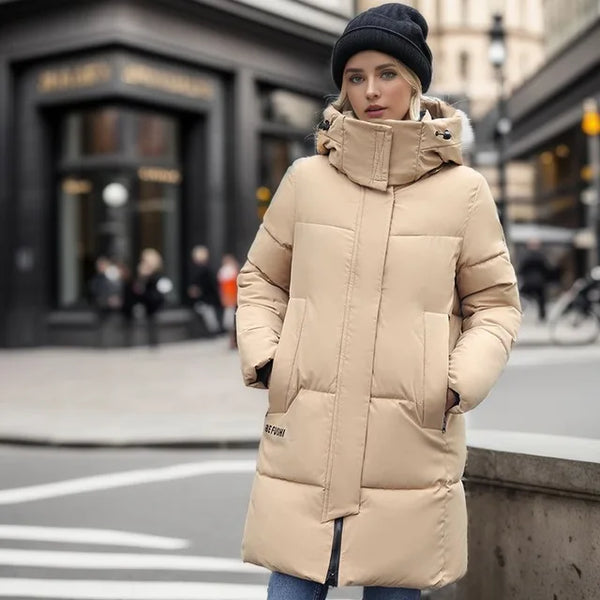 Chaqueta de invierno larga para mujer, ideal para climas fríos