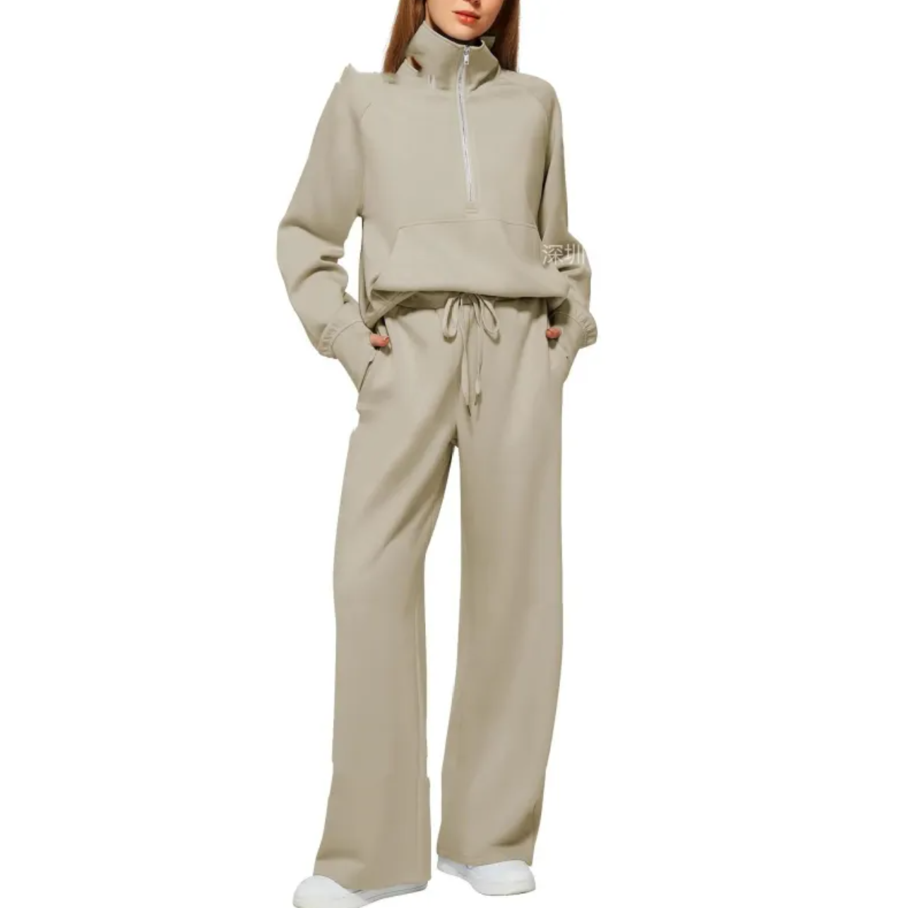 Conjunto de Top Corto de Manga Larga con Solapa y Pantalones para Mujer – Ideal para Cualquier Ocasión