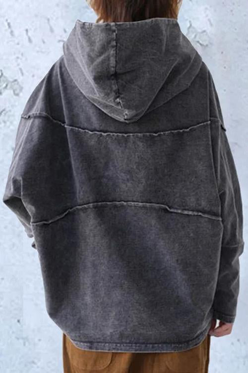 Sudadera Vintage de Manga Larga con Cuello Alto