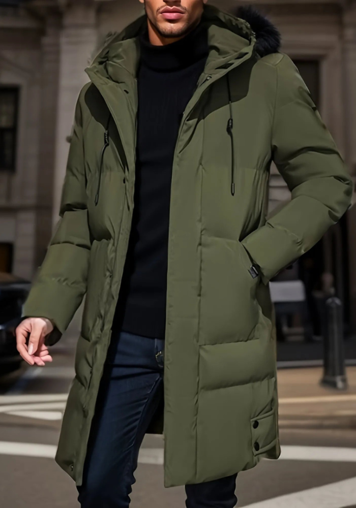 Abrigo de invierno para hombre con diseño moderno y elegante