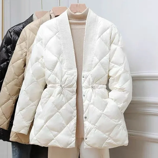 Abrigo Acolchado para Mujer – Chaqueta de Invierno Oversize con Cordón y Calidez para Otoño e Invierno