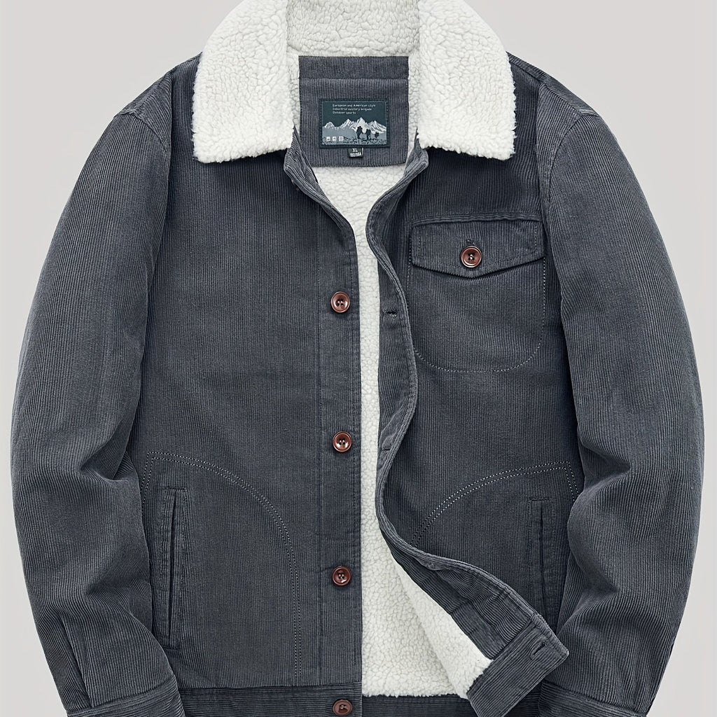 Chaqueta de Hombre con Cierre Completo, Ligera y Cálida para Actividades al Aire Libre en Invierno