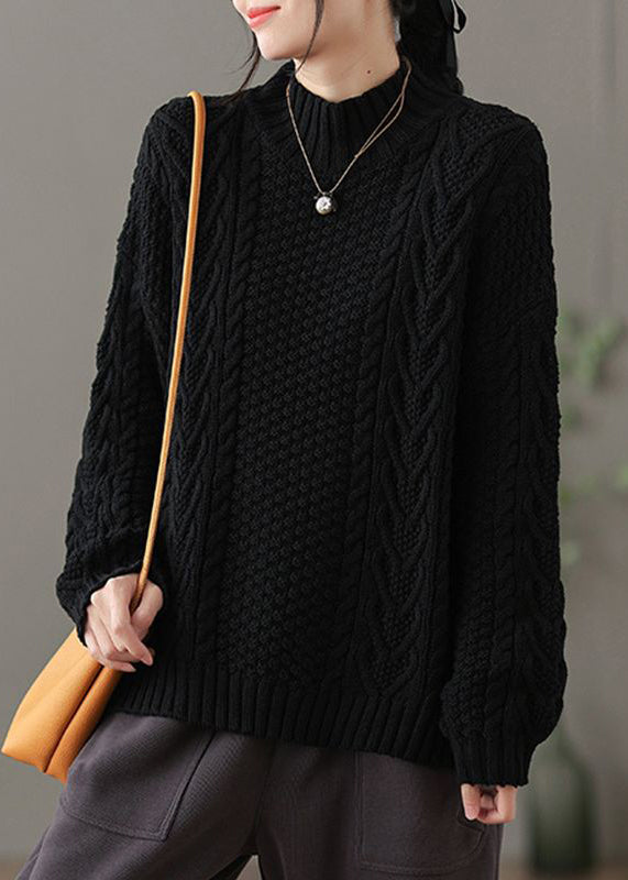 Cómodo jersey de cuello medio alto para la primavera