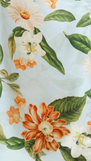 Vestido largo de verano con un solo hombro y cuello alto con estampado floral