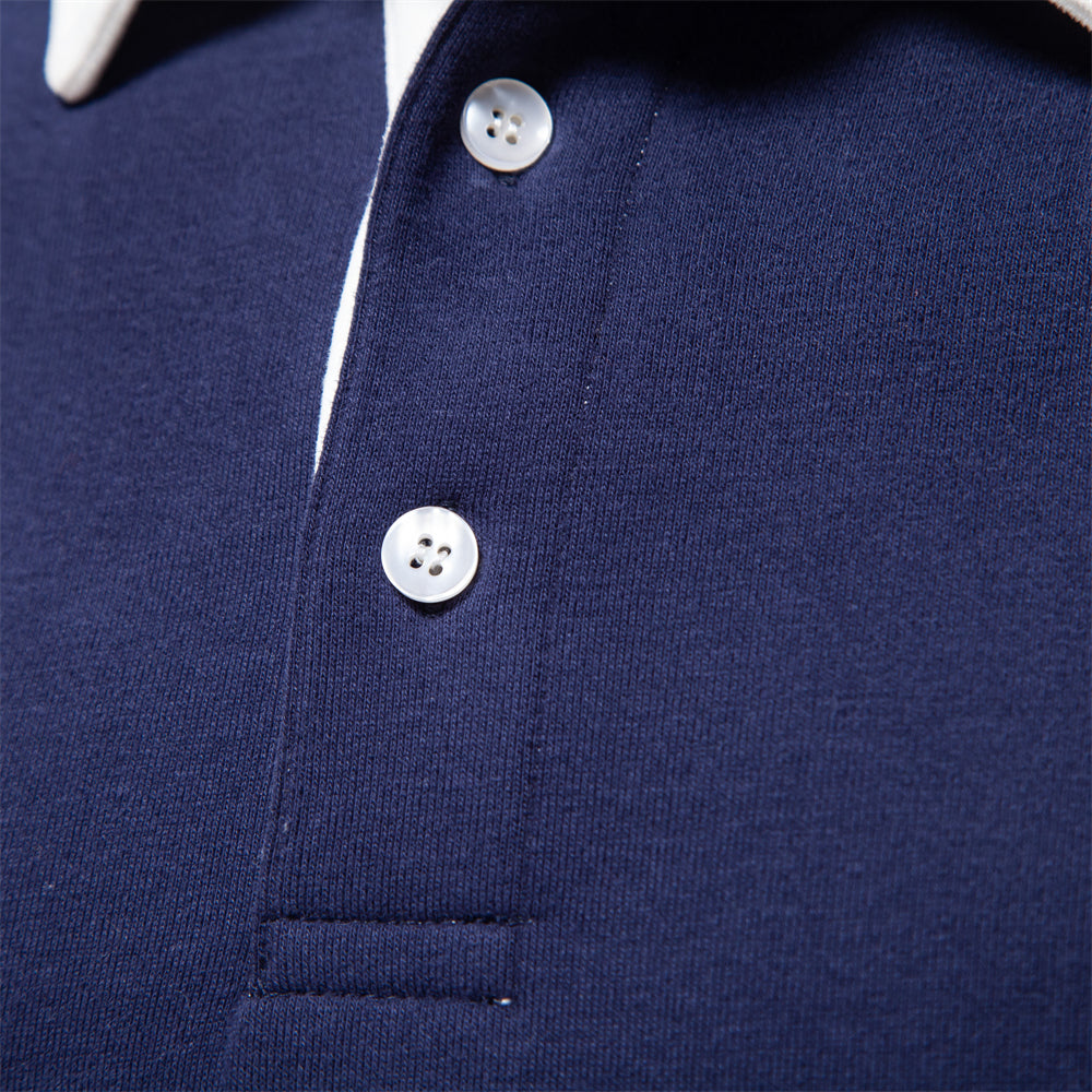 Suéter polo de manga larga para hombre elegante y casual ideal para uso diario