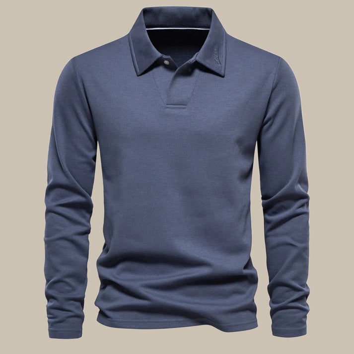 Polo de manga larga para hombre con estilo actual y versátil