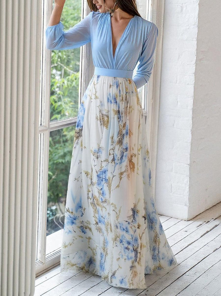 Vestido largo para mujer con diseño floral elegante y moderno