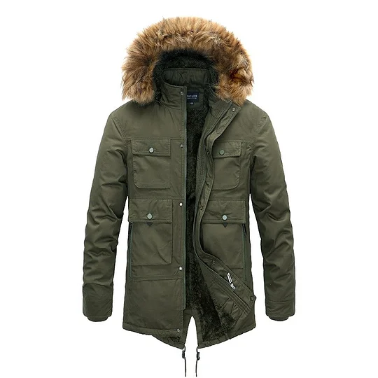 Chaqueta de Invierno para Hombre - Parka Gruesa con Capucha y Forro Desmontable | Abrigo Cálido | Chaqueta de Moda Oversize