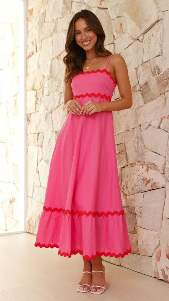 Vestido largo elegante con tirantes finos