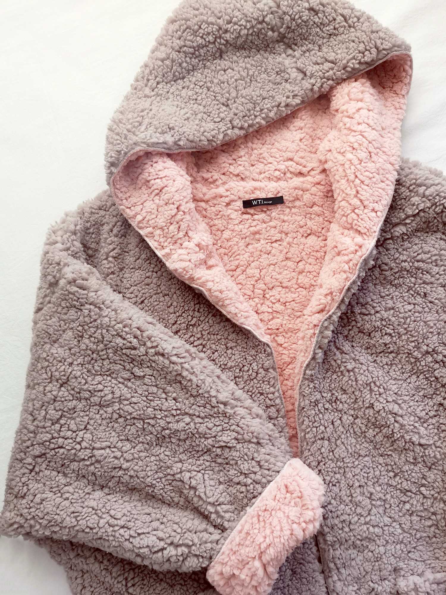 Chaqueta de Sudadera Grande y Suave Reversible