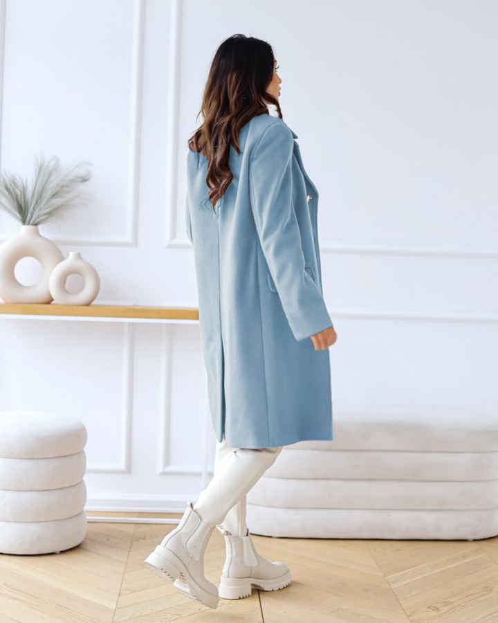 Abrigo Largo de Invierno para Mujer con Botones y Solapas Elegantes