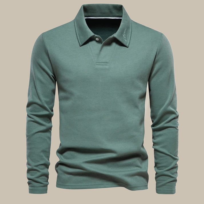 Polo de manga larga para hombre con estilo actual y versátil