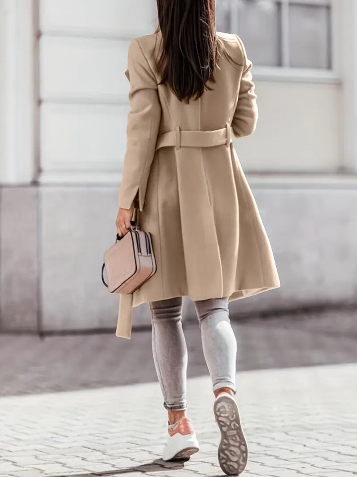 Abrigo Largo Casual de Botonadura Simple para el Invierno