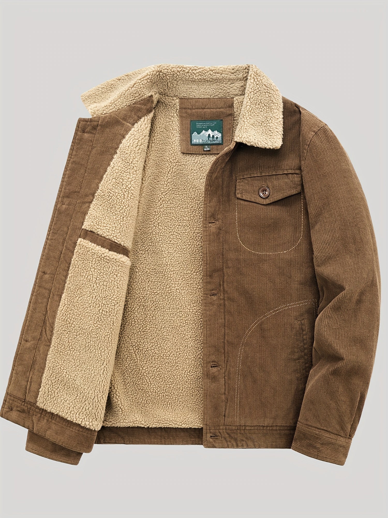 Chaqueta de Hombre con Cierre Completo, Ligera y Cálida para Actividades al Aire Libre en Invierno