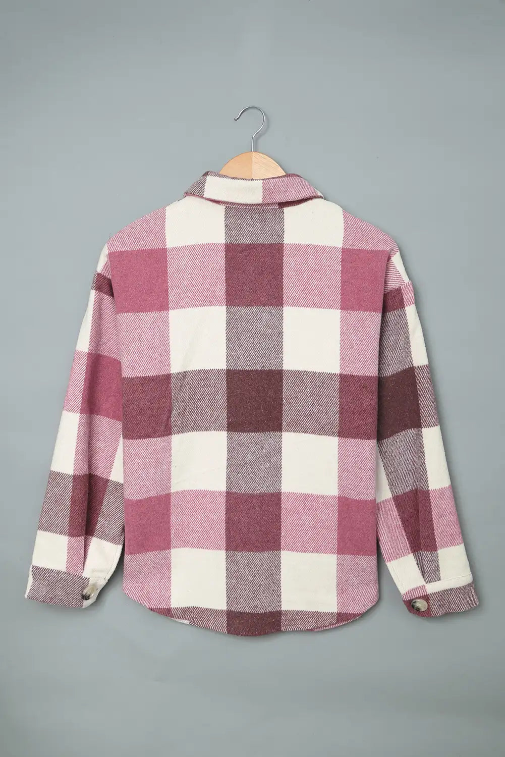 Chaqueta de Cuadros en Bloque de Color Caqui para un Estilo de Invierno Sin Esfuerzo