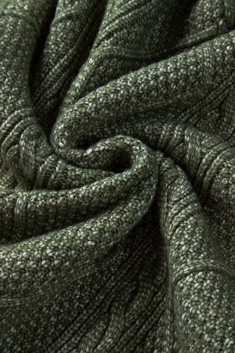 Vestido de Suéter Oversized de Punto de Cable en Verde Salvia para Mujeres