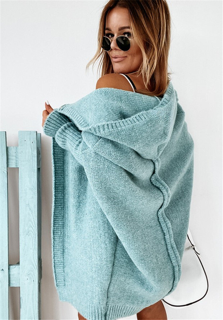 Cárdigan holgado con capucha para mujer, diseño moderno y cómodo