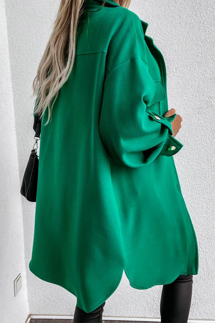 Chaqueta informal con bolsillos y hebilla para salir fácilmente