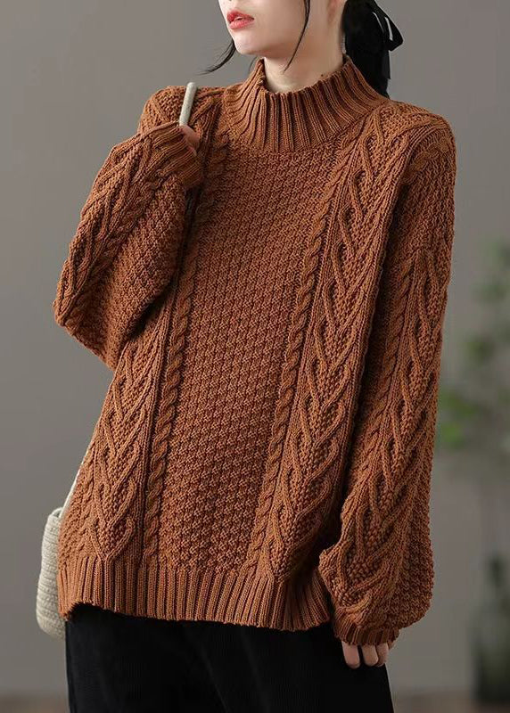 Cómodo jersey de cuello medio alto para la primavera