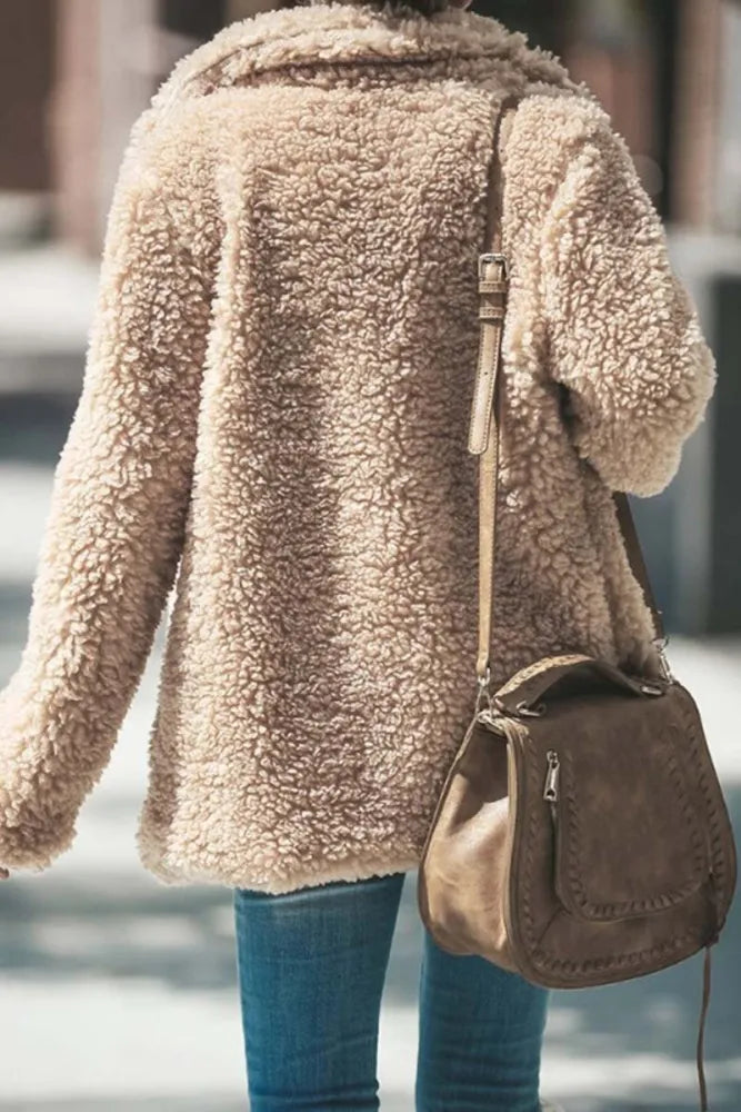 Chaqueta de Invierno de Felpa para Mujer – Abrigo Cardigan Suave