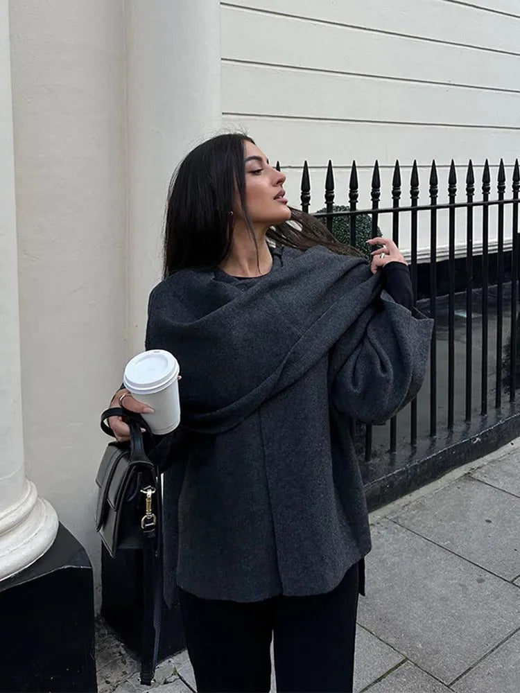 Abrigo Tipo Capa para Mujer – Moda Informal y Elegante